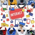 Interact Communicate Connect Social Media Social Networking Concept Royalty Free Stock Photo