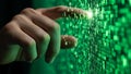 Interacting with digital binary code Royalty Free Stock Photo