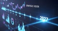 Interacting with Futuristic Digital Interface 2027 Data Analytics and Financial Charts Illustration Royalty Free Stock Photo