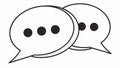 Interacting Speech Bubbles Vector Icon, Conversation Teamwork, vector design Generative AI Royalty Free Stock Photo