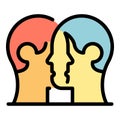 Interaction discussion icon color outline vector Royalty Free Stock Photo