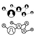 Interaction icon vector set. connection illustration sign collection. interactive symbol.