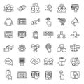 Interaction icons set outline vector. Test process