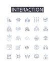 Interaction line icons collection. Communication, Collaboration, Connection, Engagement, Participation, Cooperation Royalty Free Stock Photo