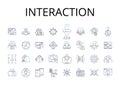 Interaction line icons collection. Communication, Collaboration, Connection, Engagement, Participation, Cooperation Royalty Free Stock Photo