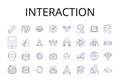 Interaction line icons collection. Communication, Collaboration, Connection, Engagement, Participation, Cooperation Royalty Free Stock Photo