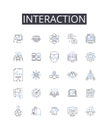 Interaction line icons collection. Communication, Collaboration, Connection, Engagement, Participation, Cooperation Royalty Free Stock Photo