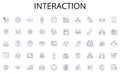 Interaction line icons collection. Mastery, Expertise, Proficiency, Progression, Aptitude, Comprehension, Fluency vector