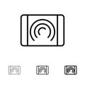 Interaction, User, Touch, Interface Bold and thin black line icon set Royalty Free Stock Photo