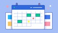 An interactive calendar interface displaying monthly and weekly views with task reminders colorcoded events and easy Royalty Free Stock Photo