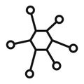 Interactive Chart Connected Network Icon for Data Visualization and Analysis