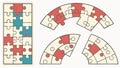 Circular jigsaw puzzle vector, interactive design for puzzle games and apps vector design Generative AI