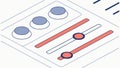 Interactive Control Interface with Buttons and Sliders, Technology and Adjustment, vector design Generative AI Royalty Free Stock Photo