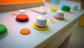 Interactive Control Panel with Buttons and Knobs Royalty Free Stock Photo