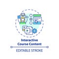 Interactive course content concept icon
