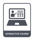 interactive course icon in trendy design style. interactive course icon isolated on white background. interactive course vector