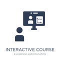 interactive course icon. Trendy flat vector interactive course i