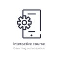 interactive course outline icon. isolated line vector illustration from e-learning and education collection. editable thin stroke Royalty Free Stock Photo