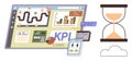 Business performance dashboard with KPI metrics, timeline management, and financial analytics Royalty Free Stock Photo