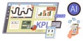 AI-Driven Data Analytics Dashboard with Performance Metrics and Automation Tools Royalty Free Stock Photo