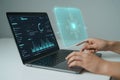 Interactive data analysis on advanced laptop interface Royalty Free Stock Photo