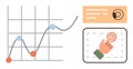 Interactive Data Analysis Represented by Graph, Dashboard, and User Interaction Royalty Free Stock Photo