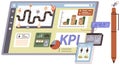 Interactive Data Dashboard with KPIs, Graphs, and Analytical Tools for Performance Visualization Royalty Free Stock Photo