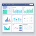Interactive data dashboard with multiple charts and graphs displaying key performance indicators Royalty Free Stock Photo