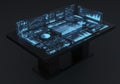 Interactive Data Table Displaying Glowing Charts and Graphs Royalty Free Stock Photo