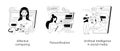 Interactive device abstract concept vector illustrations.