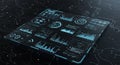 Interactive digital dashboard with futuristic interface elements, featuring circular and Royalty Free Stock Photo