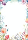 Interactive Digital Frame watercolor border on white background