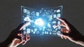 Interactive digital interface showcasing cloud computing Royalty Free Stock Photo