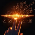 Interactive Digital Interface - A Touch of Innovation and Technology Royalty Free Stock Photo