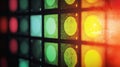 Interactive Futuristic Art Panels Blending Colors in a Dynamic Control Display Environment