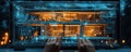 Interactive futuristic interface showcasing virtual room design and architectural blueprints
