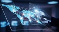 Interactive global data visualization Royalty Free Stock Photo