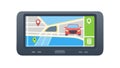Interactive GPS Map on Tablet, Digital Route Planning, vector design Generative AI Royalty Free Stock Photo