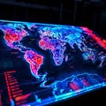 interactive holographic map displaying voting results in rea