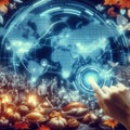 Interactive holographic map showing the impact of technologyon