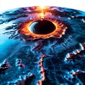 interactive holographic map showing the path of totality for