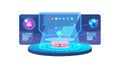 Interactive Holographic User Interface Display, vector design Generative AI Royalty Free Stock Photo