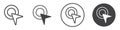 Interactive icon thin line illustration