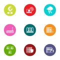 Interactive icons set, flat style