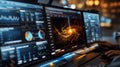 Interactive Interface Displaying Complex Data on Multiple Screens