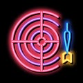 Interactive Kids Game Darts neon glow icon illustration Royalty Free Stock Photo