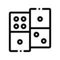 Interactive Kids Game Dominoes Vector Sign Icon