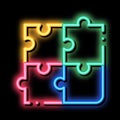 Interactive Kids Game Puzzle neon glow icon illustration