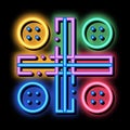 Interactive Kids Ludo Game neon glow icon illustration