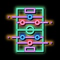 Interactive Kids Table Football neon glow icon illustration